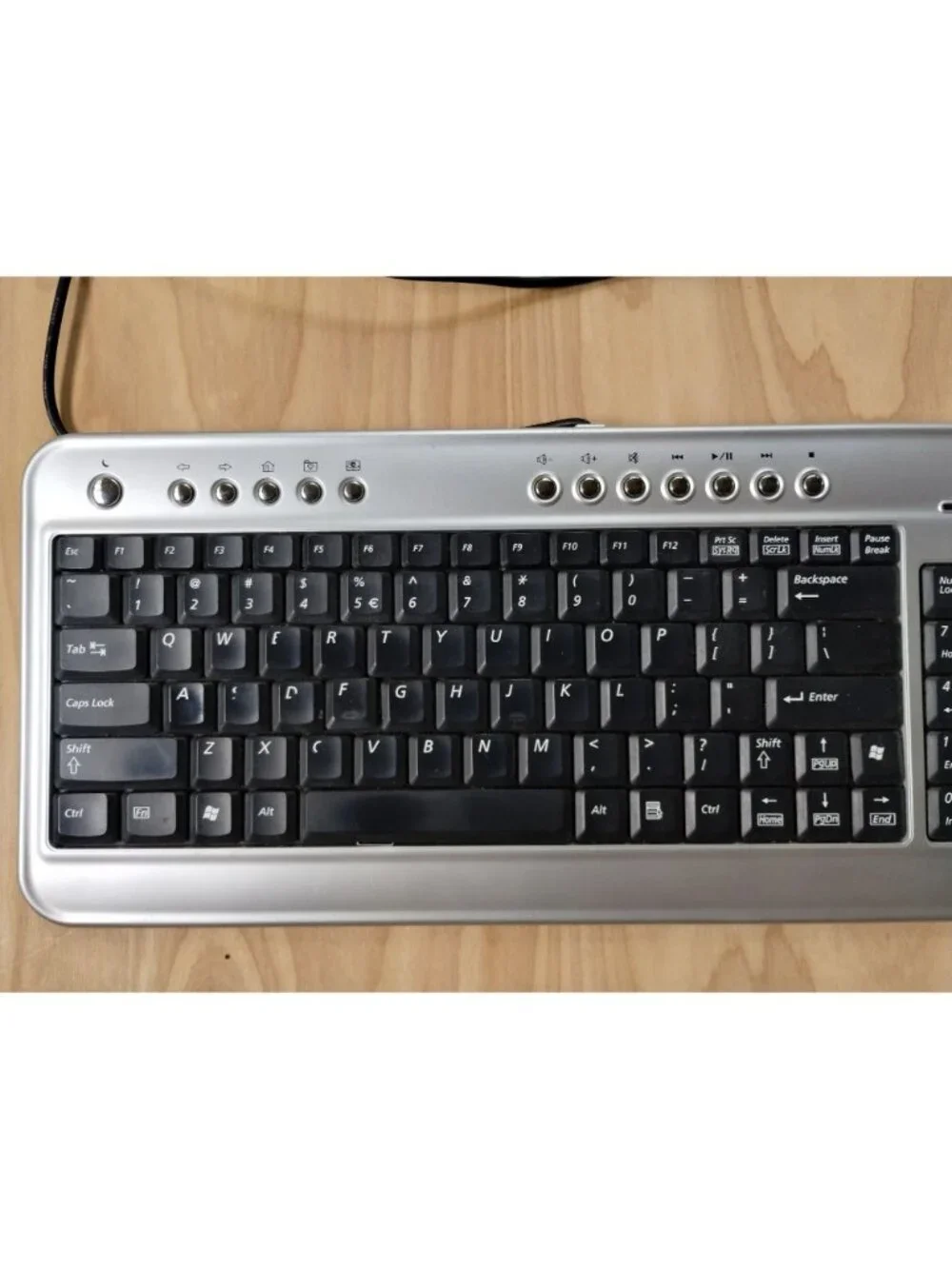 Ultra Slim Multimedia Keyboard BTC 6200C - Gray and Black Wired USB